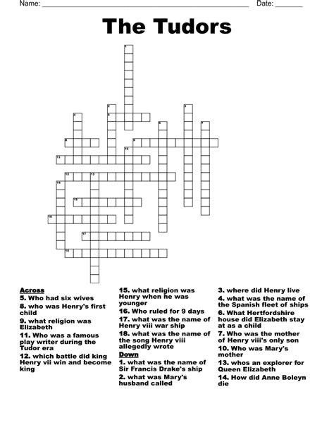 tudor crossword|tudors worksheets printable.